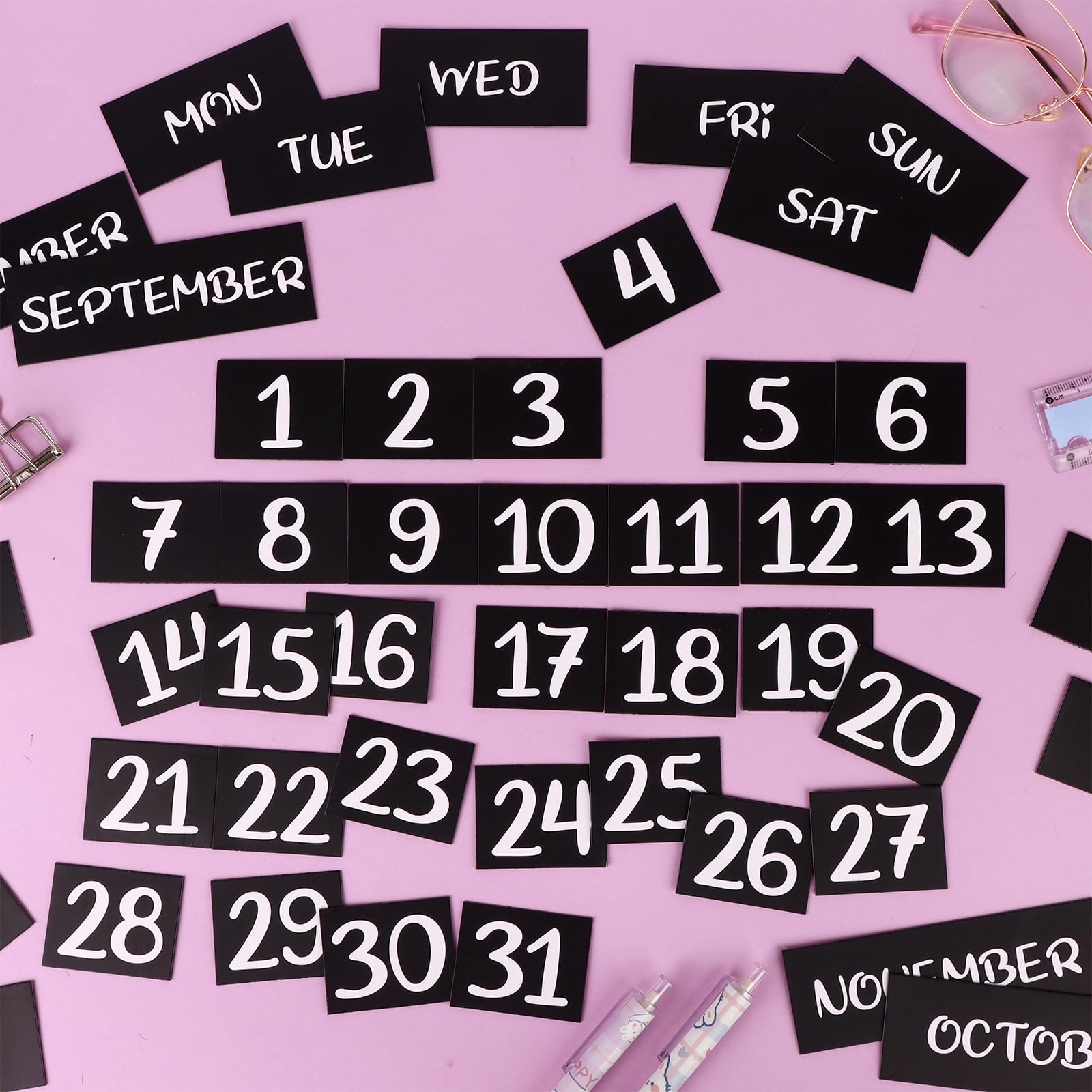 Haiabei 50 Pcs LARGE SIZE Magnetic Days of The Week and Months, Magnetic Calendar for Fridge and Whiteboard - Image 3