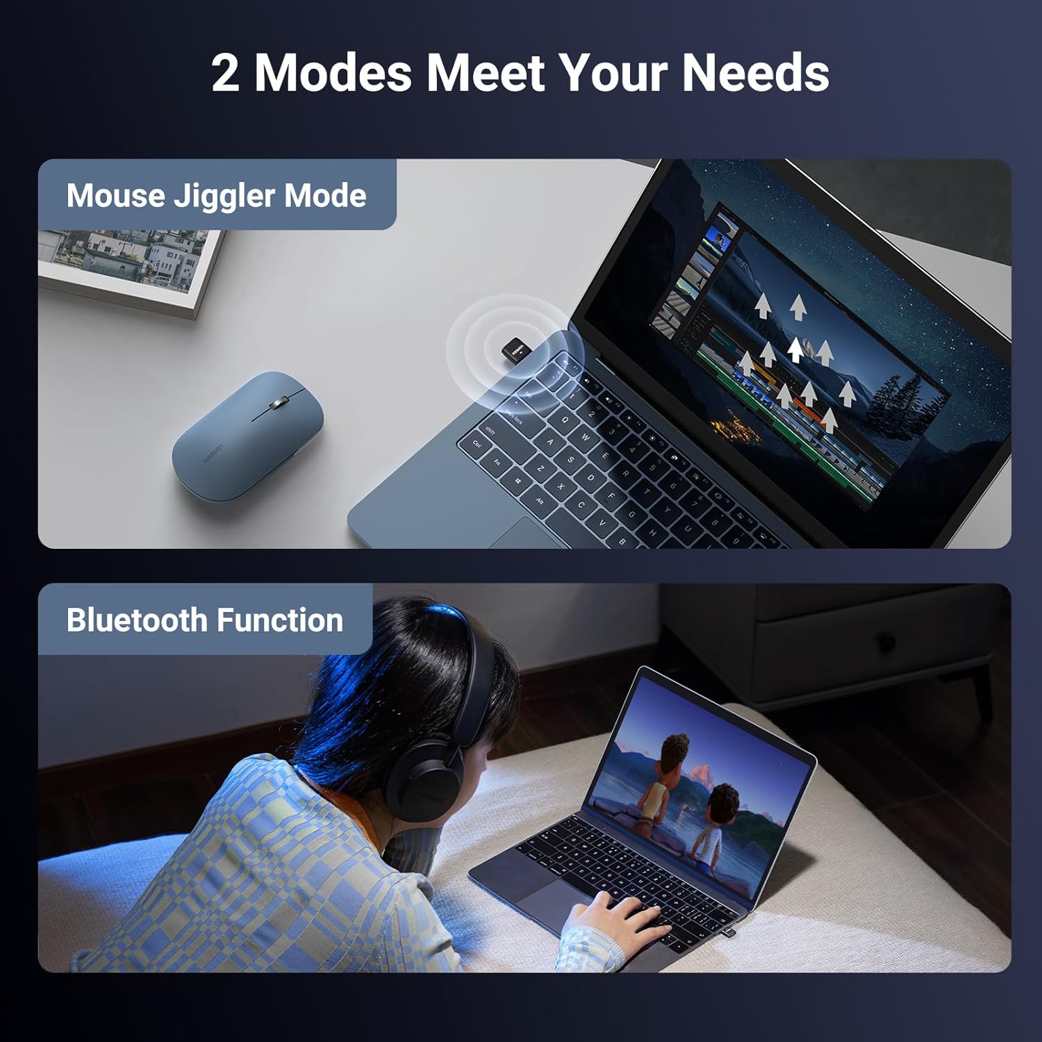 Two modes of operation: Mouse Jiggler and Bluetooth Function