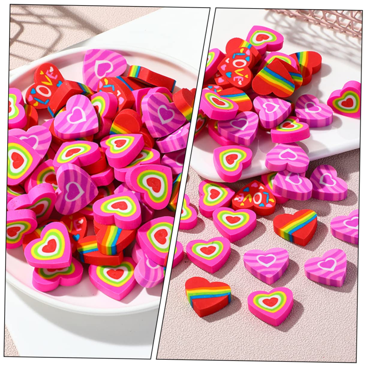 Amazon | 48個 ハート消しゴム かわいいミニ消しゴム かわいい ハート