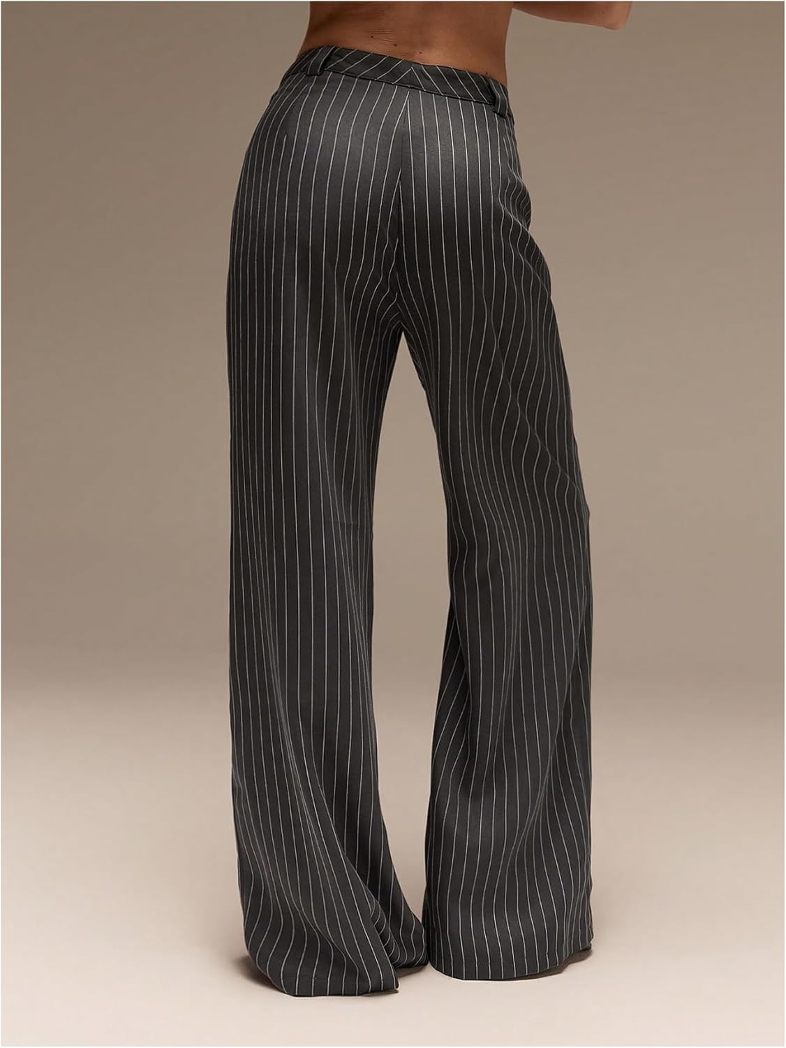 Milumia Women's Striped Wide Leg Palazzo Pants Low Waist Loose Casual Work Trousers - Image 4