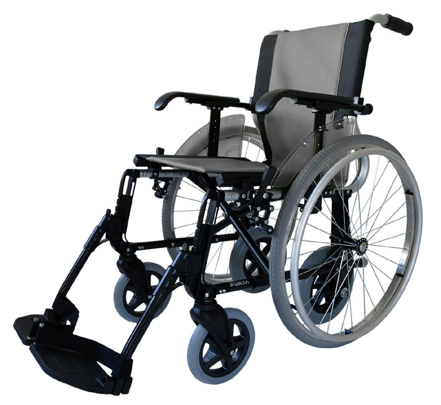 Silla de ruedas en aluminio FORTA LINE-DUO - Azul, 46 cm