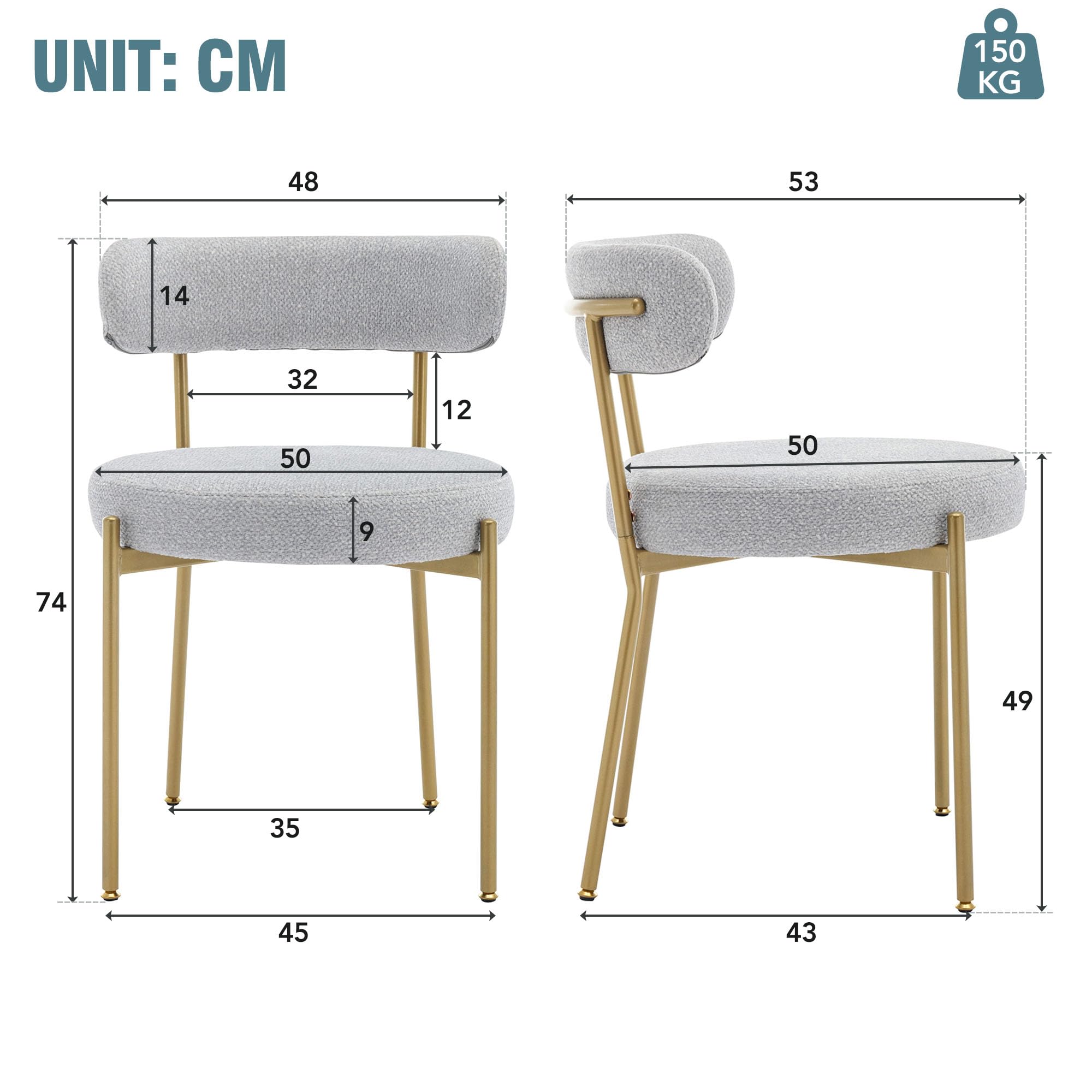 Lot de 2 chaises de salle à manger de luxe en velours gris foncé avec fonction pivotante, pieds en métal, assise élégante et élégante pour une décoration confortable de salle à manger