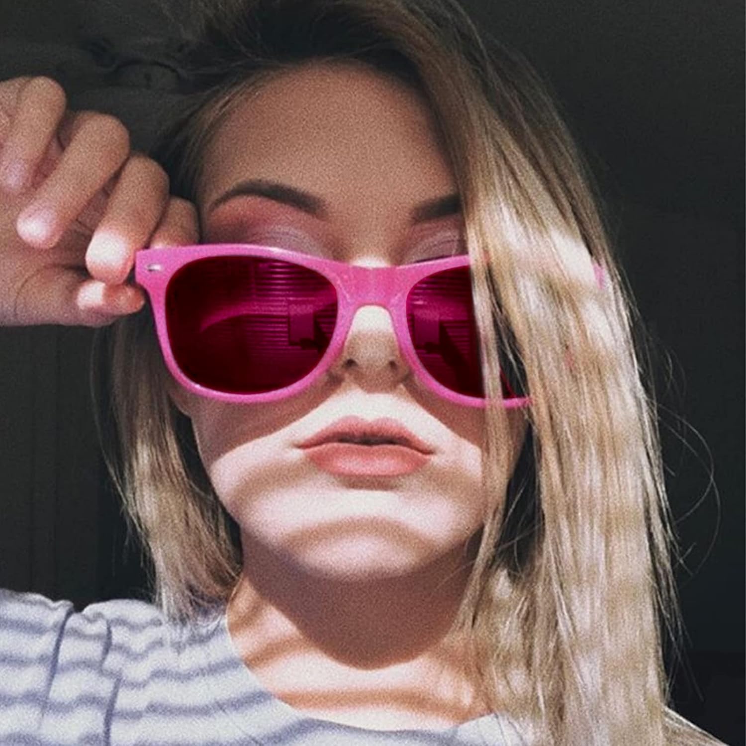 SUNOVELTIES 12/24 Pack Neon Party Sunglasses Mirrored/Jelly Lens Bulk Glasses Horn Rimmed Eyewear for Men Women - Image 4