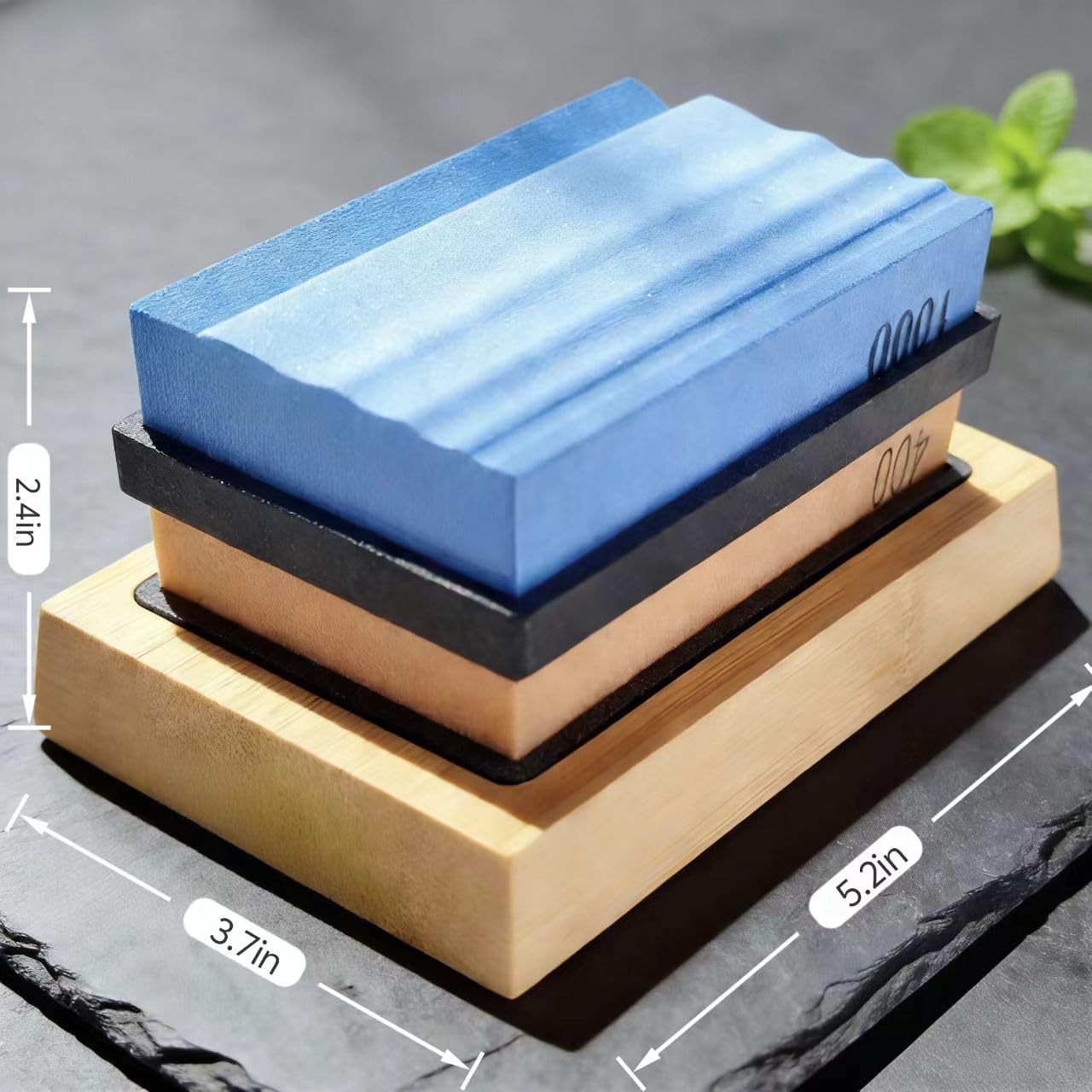 Piedras de afilar para herramientas de tallado de madera, afilador de talladores de piedras de afilar, piedra de gubia, grano 400 y 1000 con almohadillas antideslizantes extraíbles y una base de