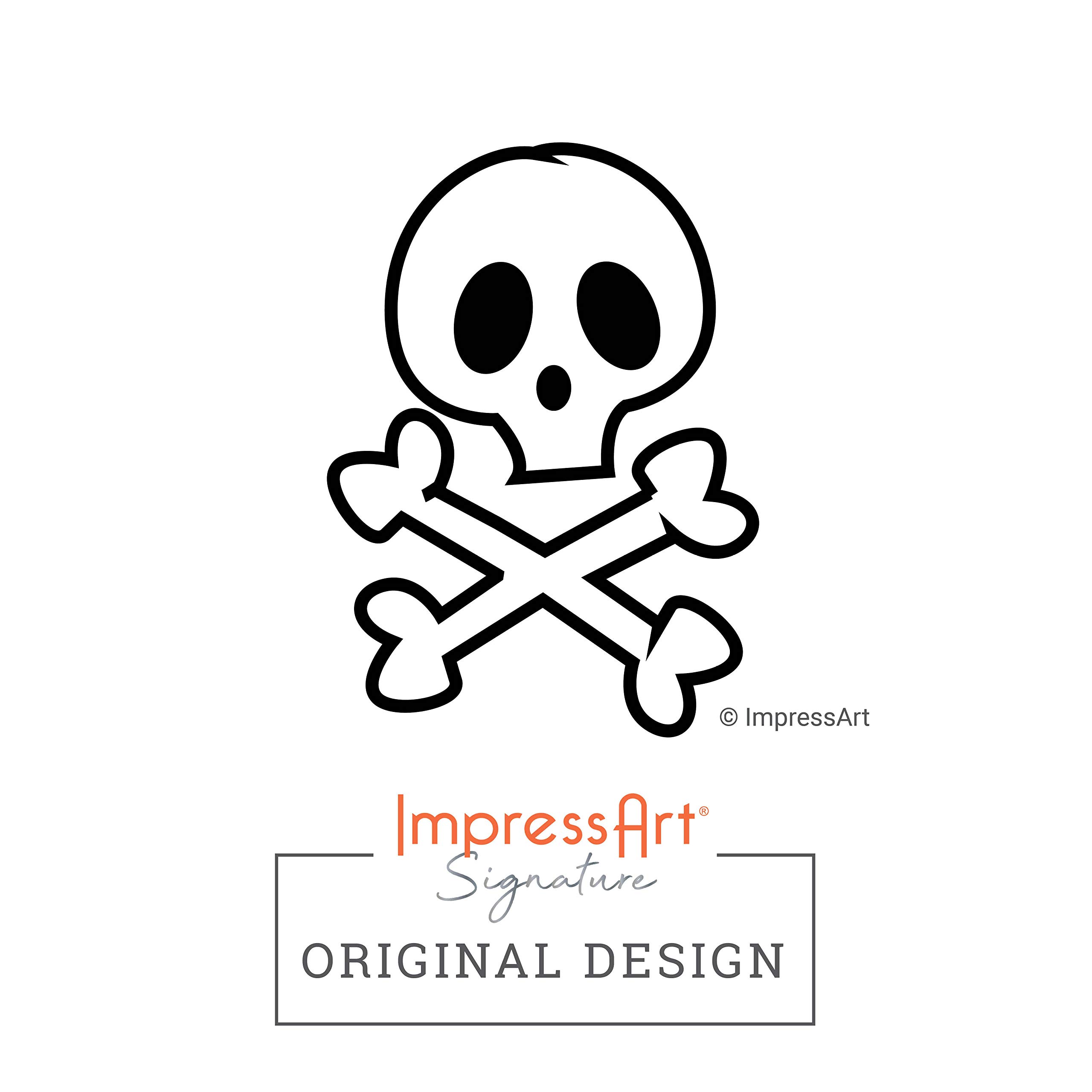 ImpressArt - Skull & Bones Signature Design Metal Stamp, 6mm