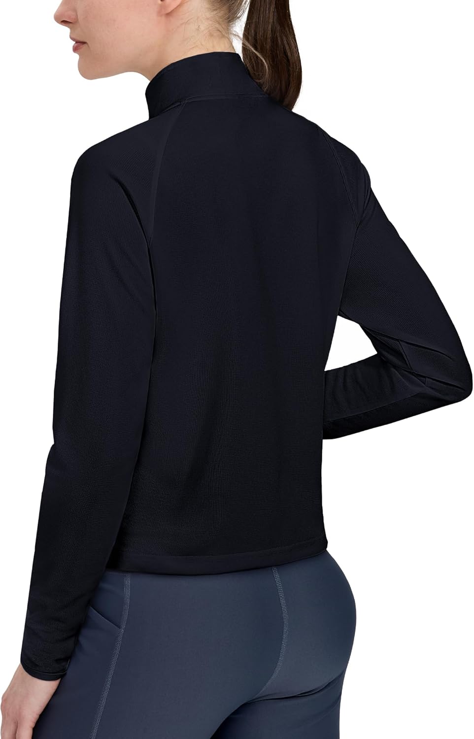 MIER Womens Athletic Jackets Light Weight Cropped Zip Up Workout Running Jacket UPF 50+ Full Zip UV Shirts with Pockets - Image 2