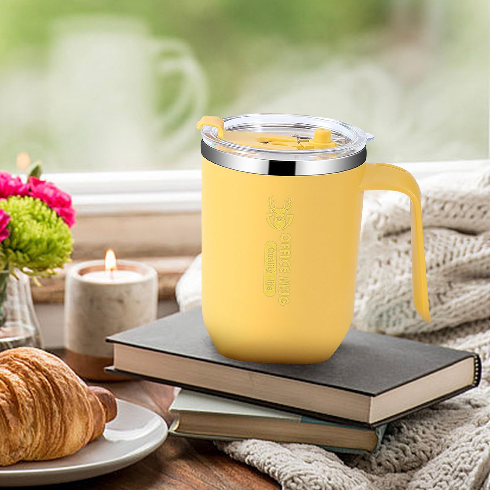 CENGNIAN 16oz 304 Stainless Steel Vacuum Insulated Double Wall Travel Tumbler with Lid Durable Insulated Coffee Mug Thermal
