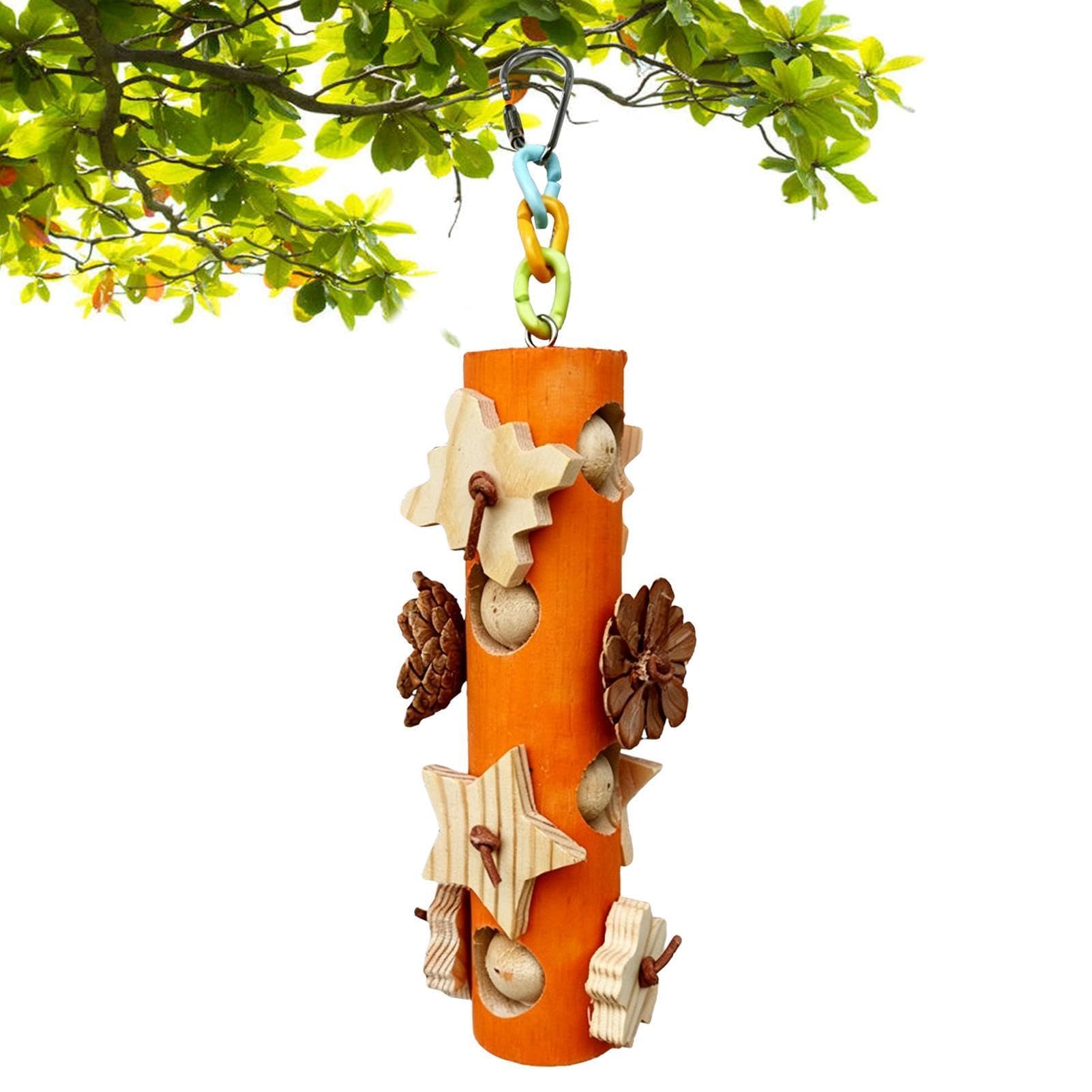 Muiltvoe Bird Toys for Parrots,10.4 Inch Wooden Natural Teeth Grinding,Parrot Chewing Toys - for Small Parakeet Cockatiel Lovebirds Conure Parrot Canary