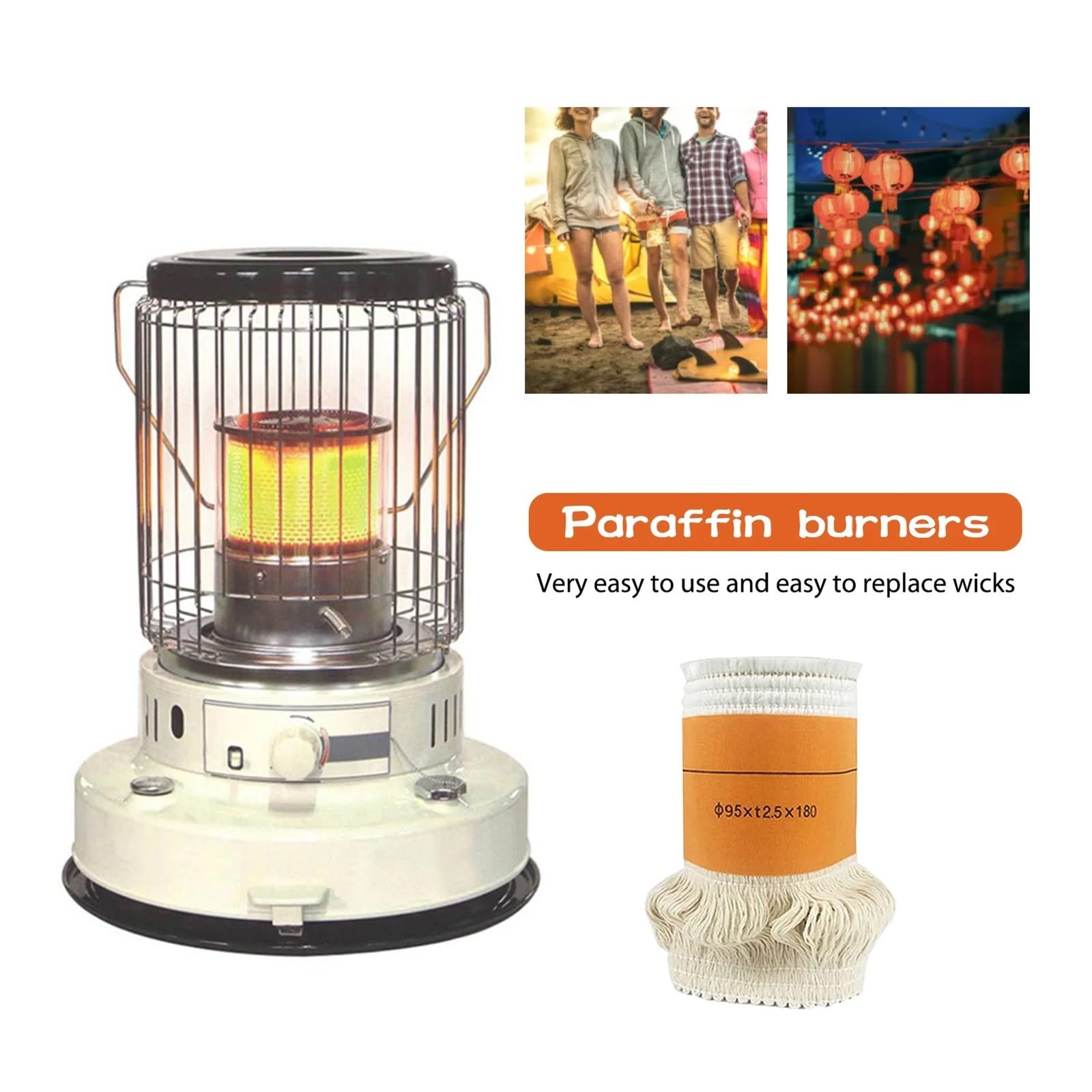 Kerzendocht 1/2 Stück Kerosin-Ofendocht, Mehrzweck-Ersatzlampendochte, Rauchfreier Brennöfenkern, Lichtkerne(2pcs)