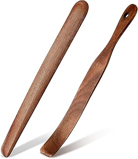 Baderke 11 Inch Wooden Sourdough Bread Mixing Stir and 13 Inch Wooden Spatula Paddle Stirring Stick for Kitchen Cooking Mixing Tool for Sourdough Starter Cookware Pot(Acacia)