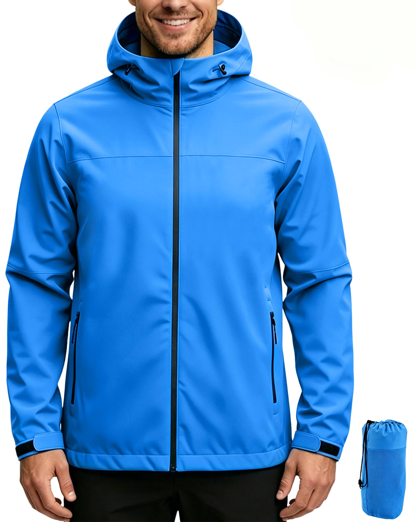 ACCNUO Regenjacke Herren Wasserdicht Atmungsaktiv Regenanzug Freizeitjacke Kapuze Regenjacke Geeignet für Wandern Bergsteigen Angeln und Jagen