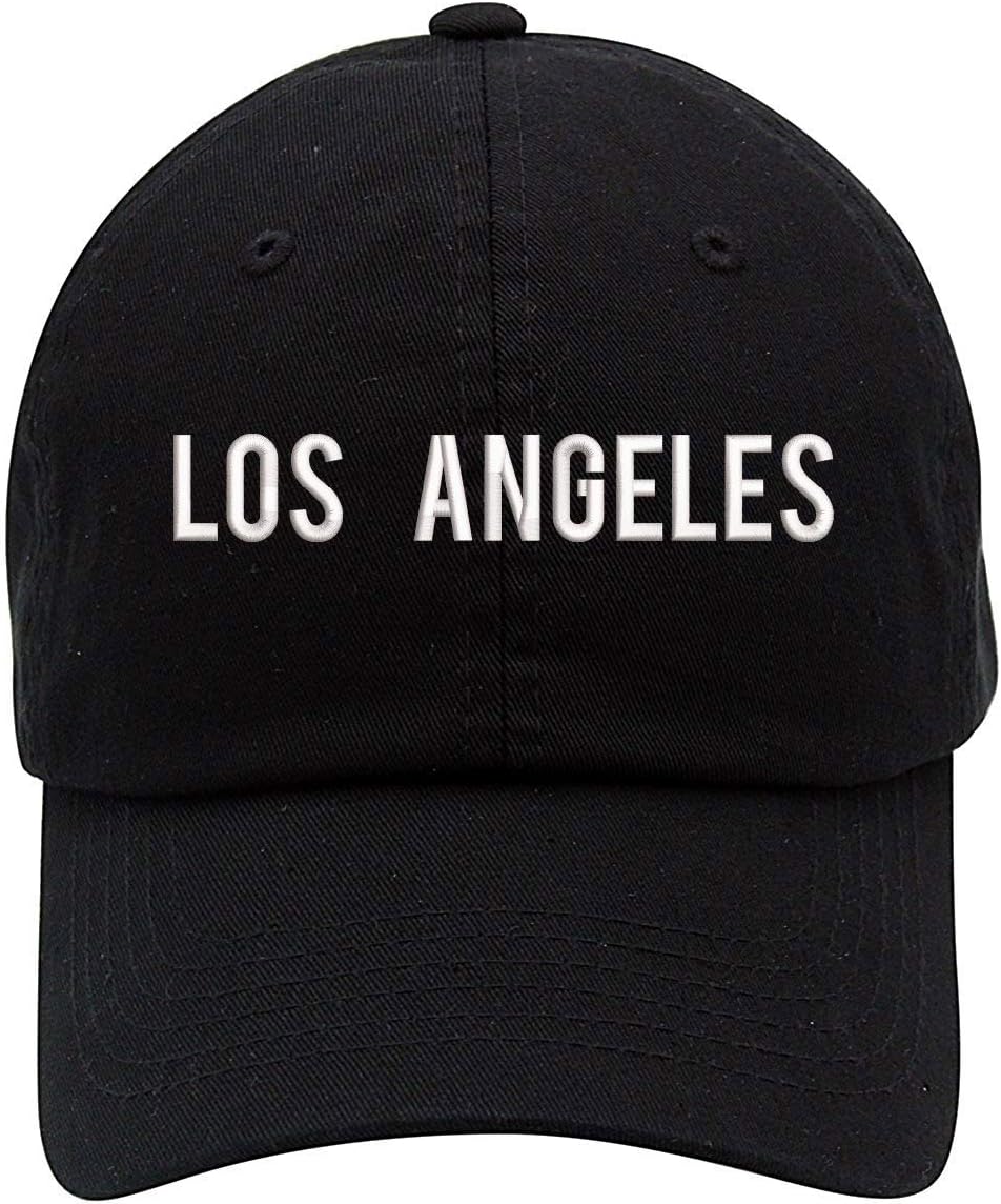 TOP LEVEL APPAREL Los Angeles Text Embroidered Low Profile Soft Crown Unisex Baseball Dad Hat