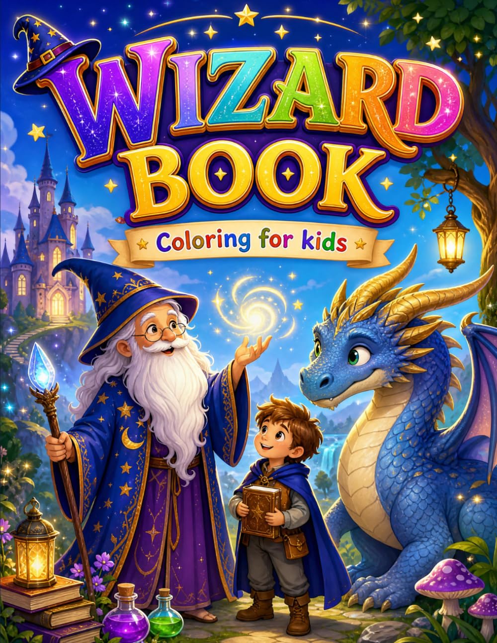 Wizard book, Coloring for kids