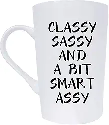 MAUAG Caneca de café engraçada para presente de Natal para amiga, colega de trabalho, irmã, presentes inspiradores, copo fofo, branco 355 ml