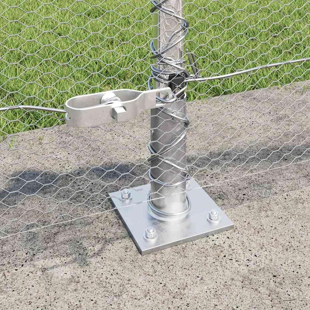 Recinzione esagonale con base in cemento 100 x 0,6 m Argento in acciaio zincato resistente alle intemperie per giardini, terrazzi e cortili, facile da montare e duratura nel tempo