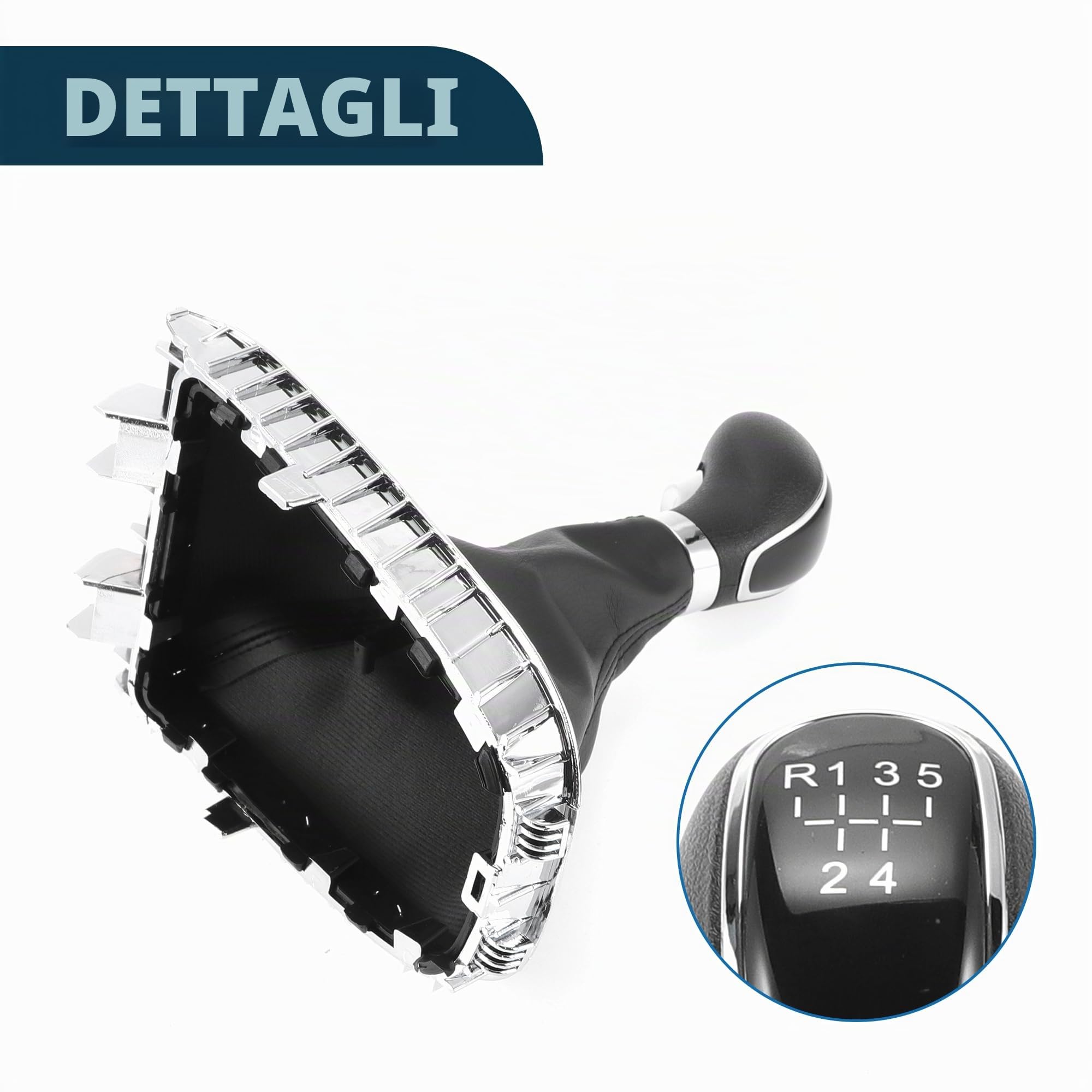 Pomello Del Cambio Manuale A 5 Velocità Per Astra 1 Pezzo | Nero, Plastica Ecopelle, Per Opel Per Astra J 12-20, Per Vauxhall Per Astra 10-15, OE 55577540, Con Copertura