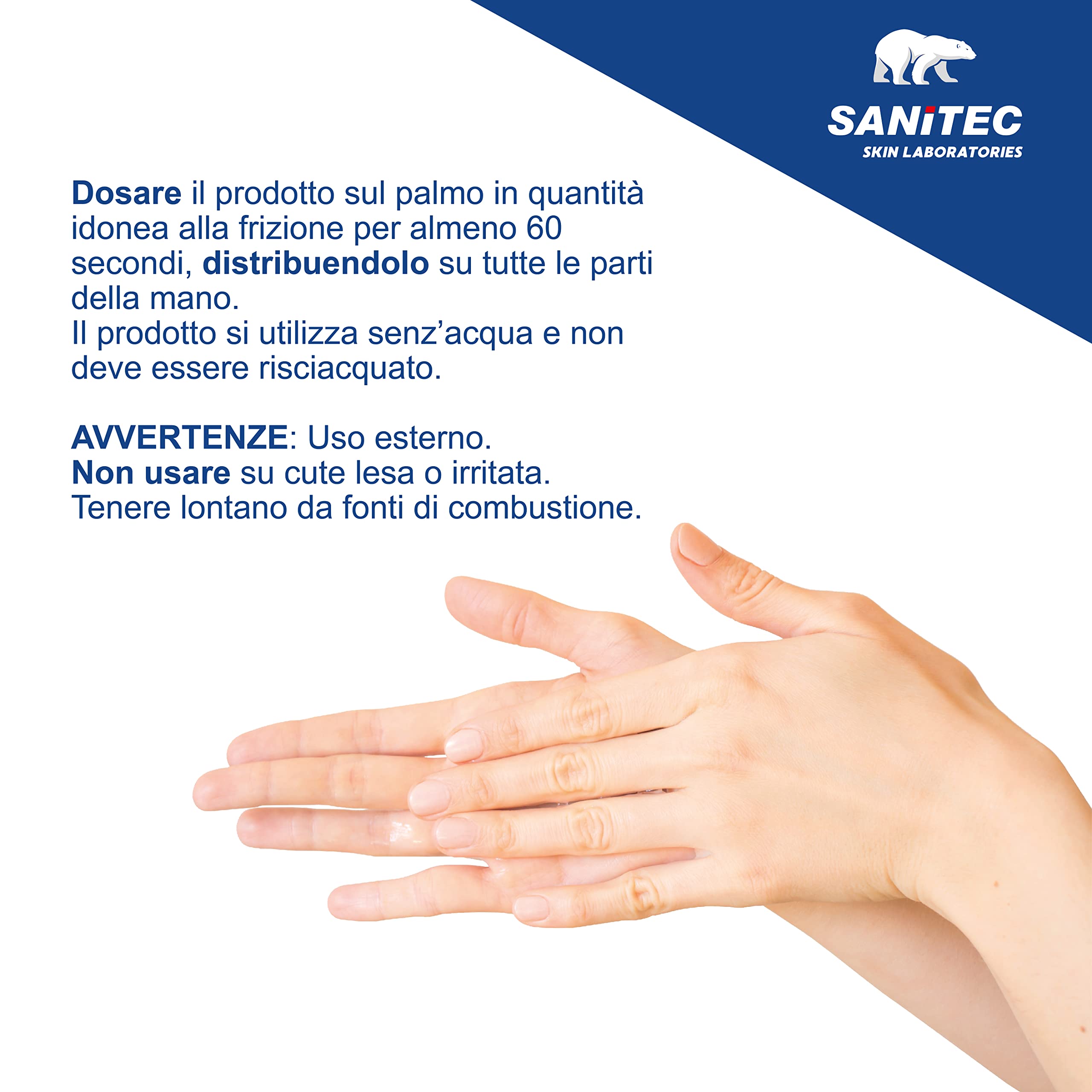 Sanitec Sani Gel Med Disinfettante Mani a Base di Alcol senza Risciacquo 6x600 ml
