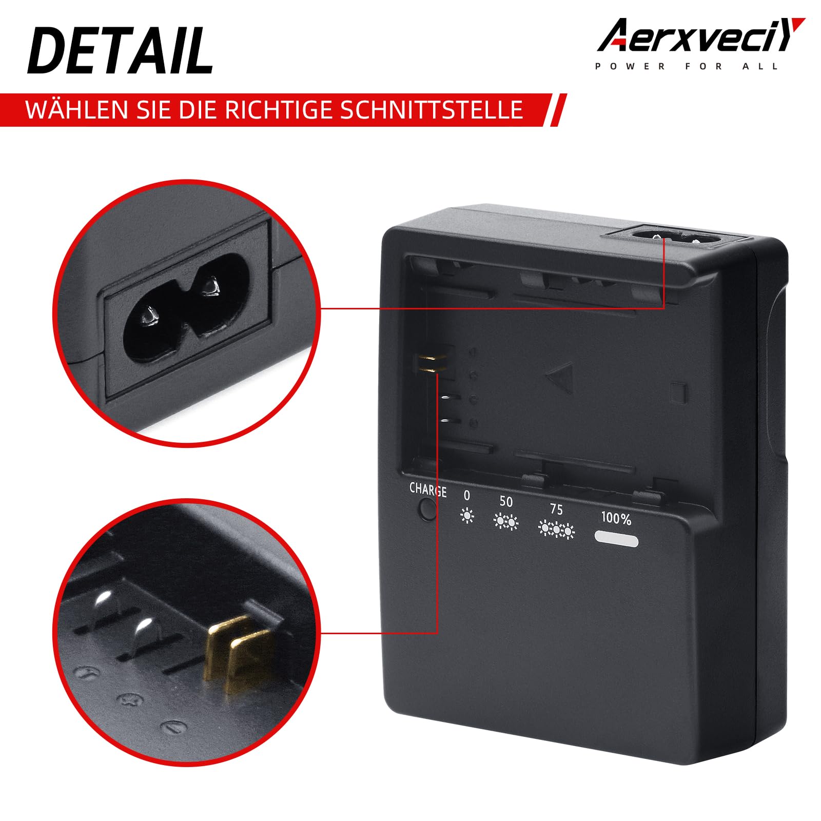 LC-E6 Schnell-Ladegerät Kompatibel mit Canon LC-E6 LC-E6E LP-E6 LP-E6N LP-E6NH Akku für Canon EOS R5 R6 5D 5D Mark III 5DS 5DS R 6D 7D 60D 60DA 70D 80D 90D Mark II Kameras Power
