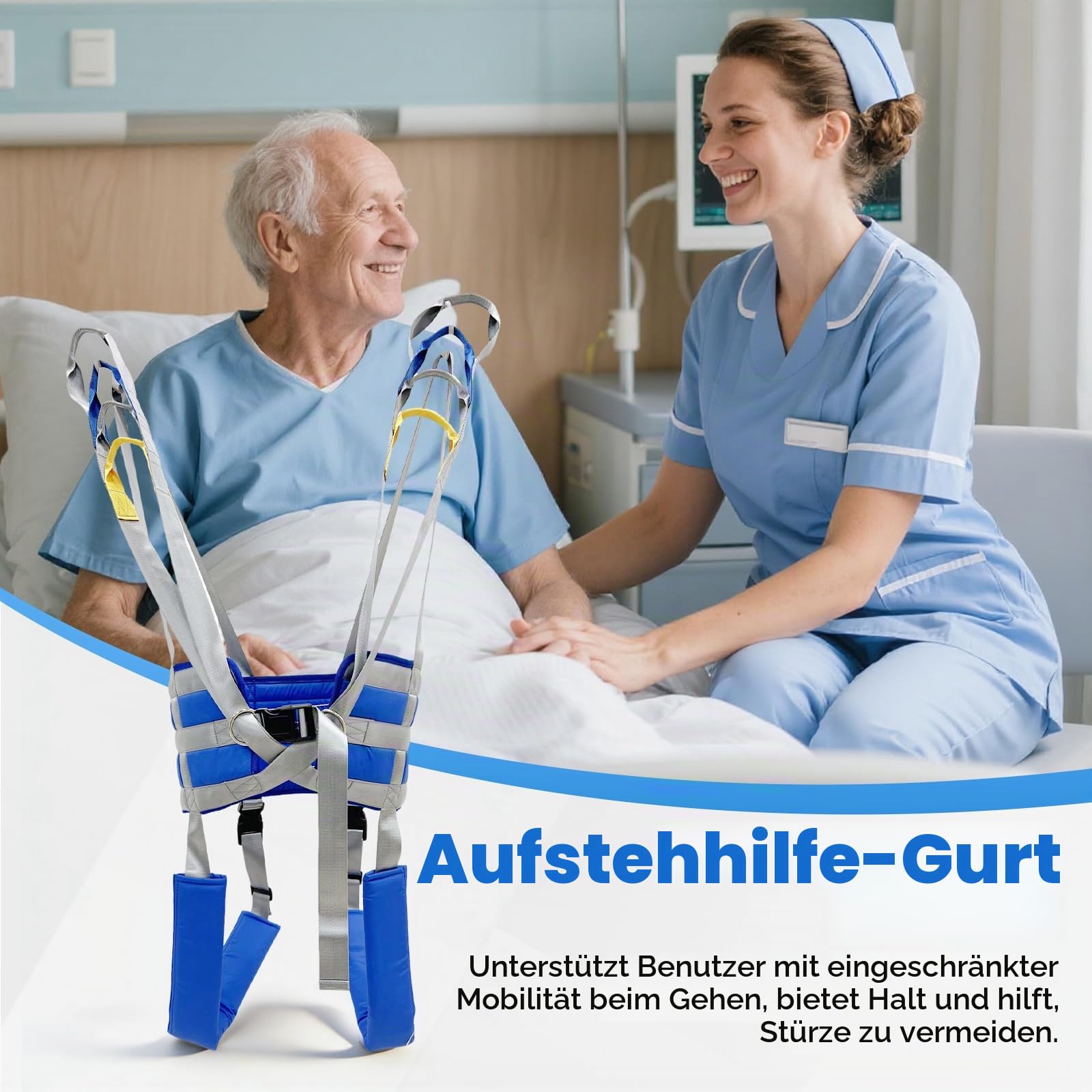 Patientenlift Hebegurte, Hilfe Patient Übertragen Assistierender Hebegurt für Patientenlifter 4 Stufige Höhenverstellung Maximalgewicht 230kg mit den Meisten Mobilitätshilfen und Geräten (L)