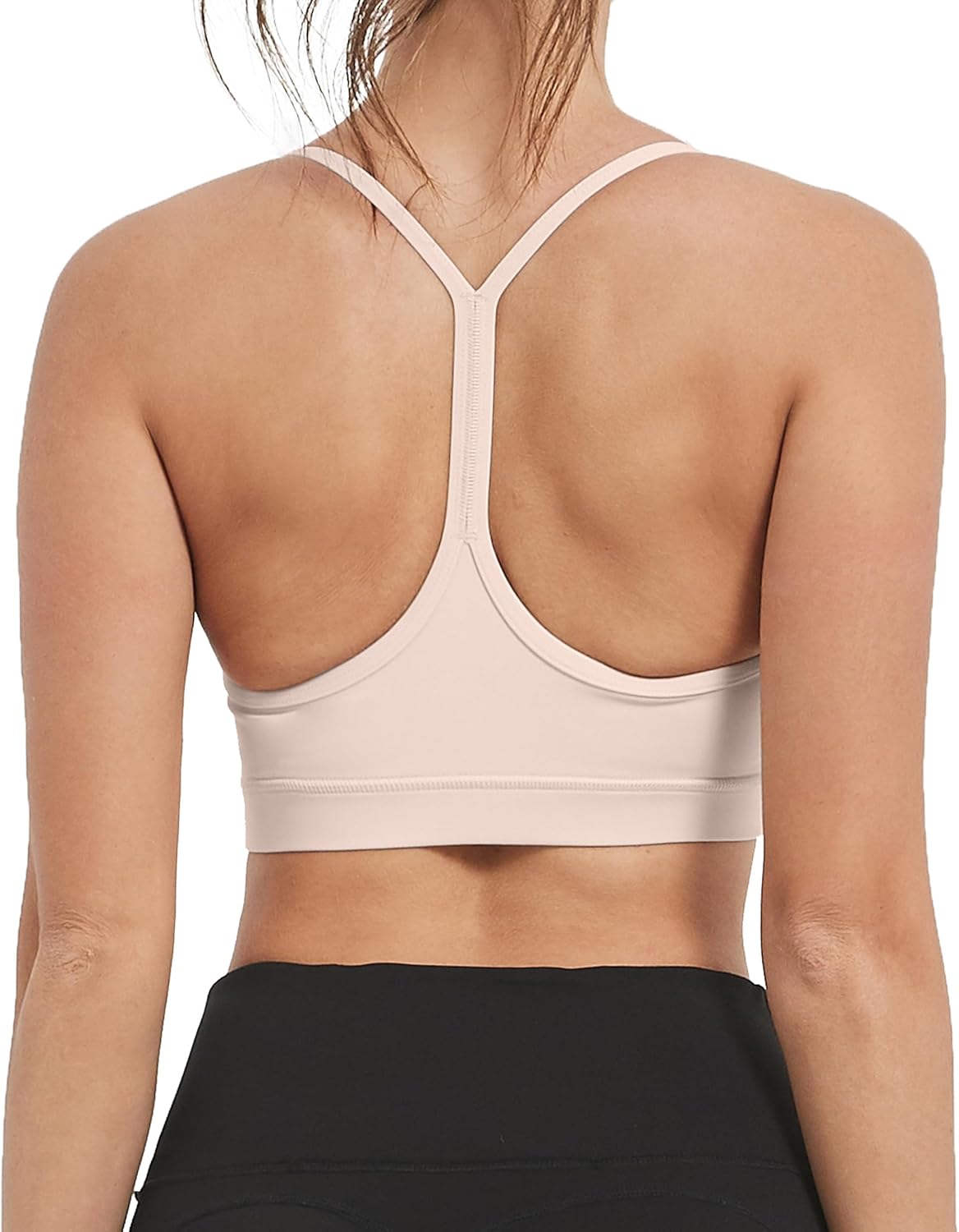 Women 's A–C Cups Y Back Sports Bras Spaghetti Strap Low Impact Racerback Padded Yoga Running Workout Bra X-Small #01 Rose Pink