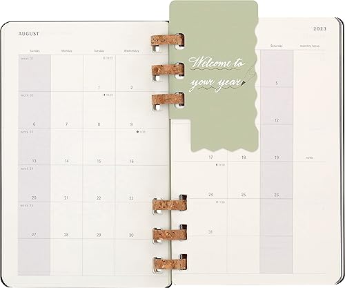 Miniatura 10 de Moleskine Agenda académica en espiral 2024, 12M, grande, negro, tapa dura (5 x 8.25)