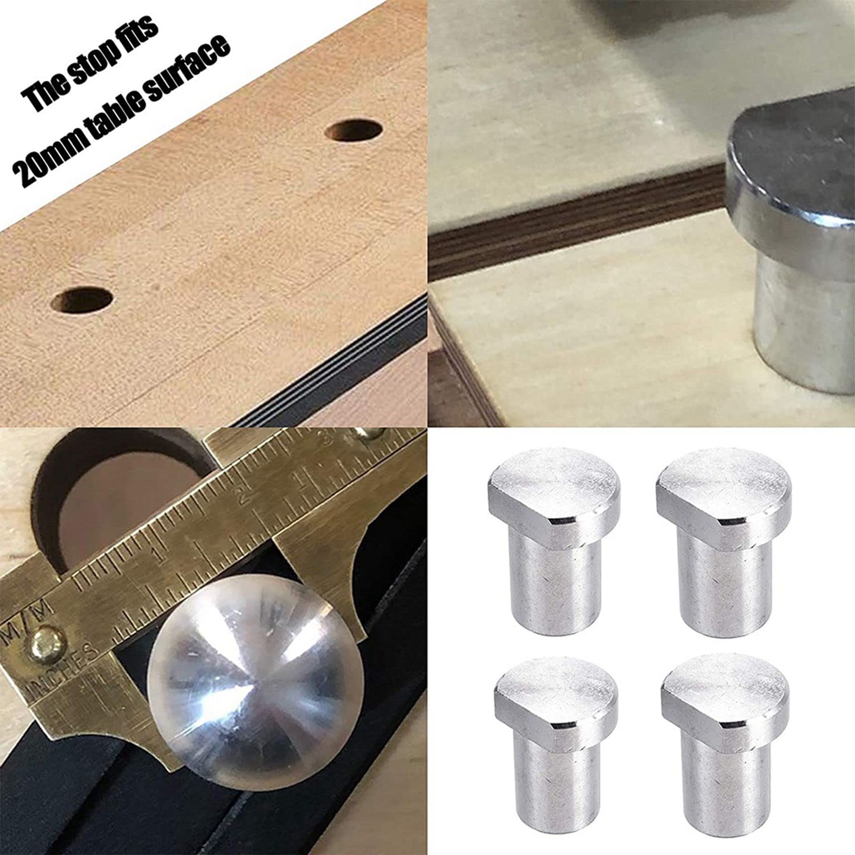 4 clips de escritorio ajustables con 8 agujeros para perros de 20 mm, fijación de clip, tornillo de banco, herramientas de carpintería