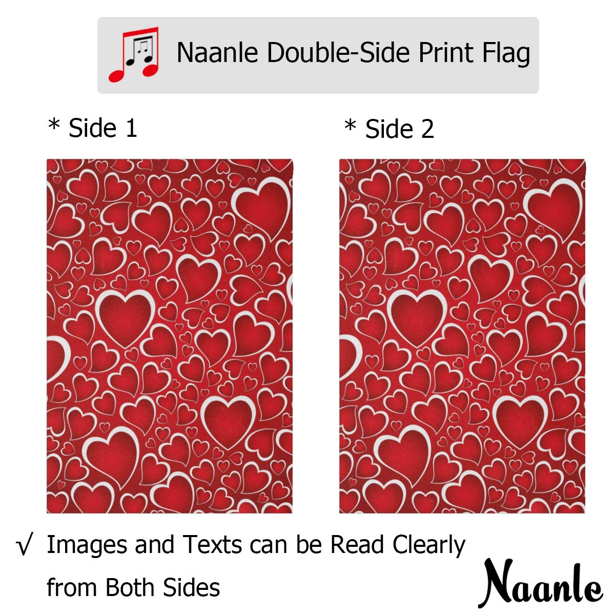 Valentinstags Flagge – 30,5x45,7 Cm – Doppelseitig Rotes Herz – Polyester Gartenfahne Für Haus & Outdoor-Deko