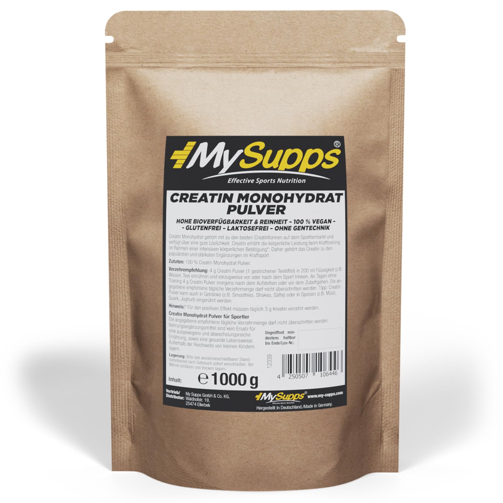 My Supps Creatin Monohydrat Pulver 500g & 1.000g