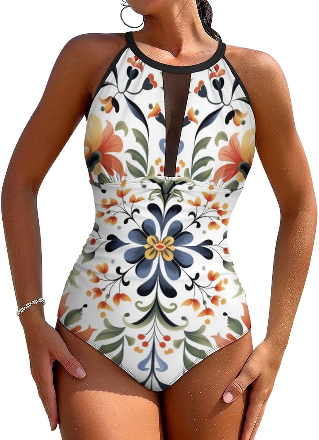 Frühlingsblumen Badeanzug Damen – Bauchweg & Sexy Design Für Strand & Pool