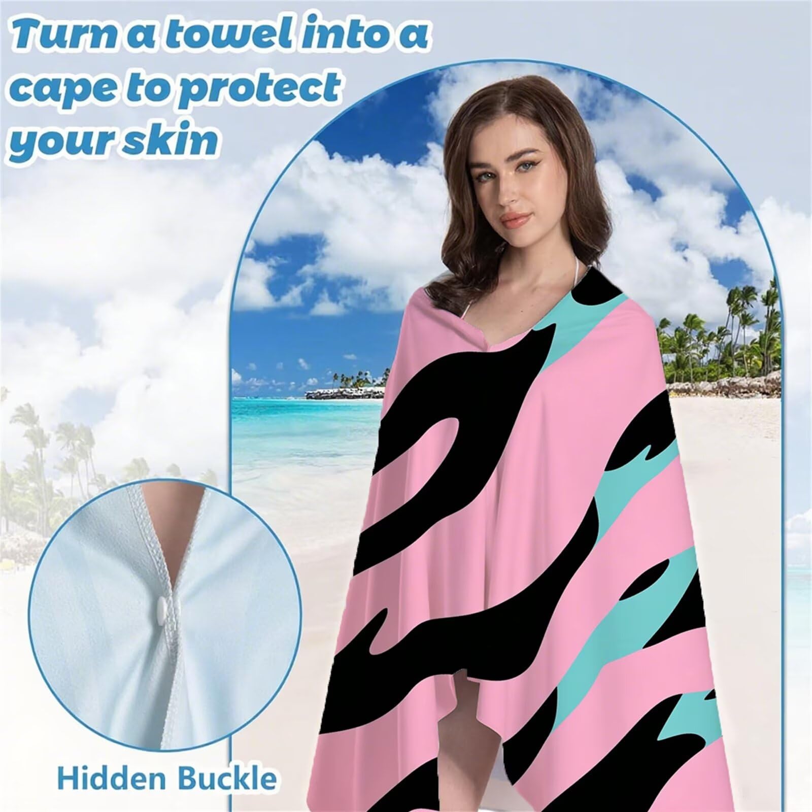 Serviette de Plage XXL 80x180 cm Anti Sable et Séchage Rapide mikrofibra Drap de Plage Serviette de Bain Grande Taille Drap de Bain pour Homme Femme Voyages Natation Camping Pique Nique Rose S-744