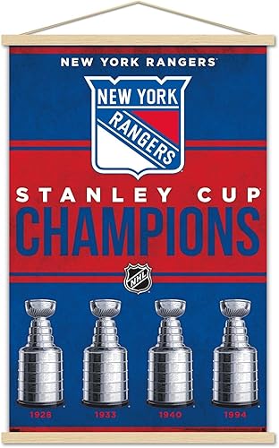 Miniatura 1 de Trends International NHL New York Rangers - Póster de pared con marco magnético de Champions 23