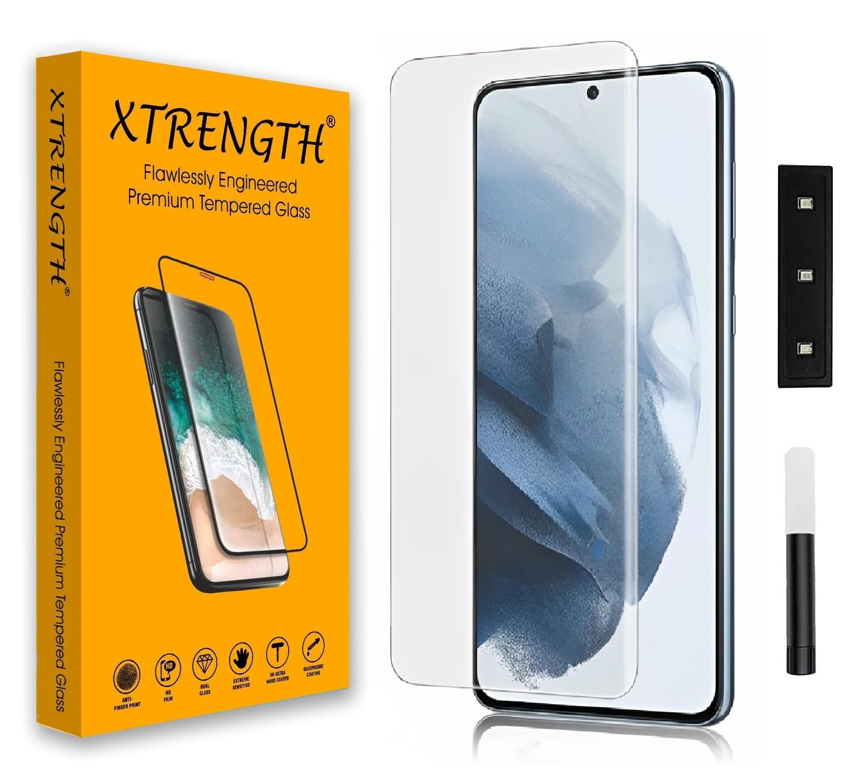 XTRENGTH Advanced Hd+ Curved Uv Tempered Glass Screen Protector Designed For Oppo Reno 10 / Reno 10 Pro Cellphone - Full Screen Coverage With Easy Installation Kit (Anti-Scratch)
