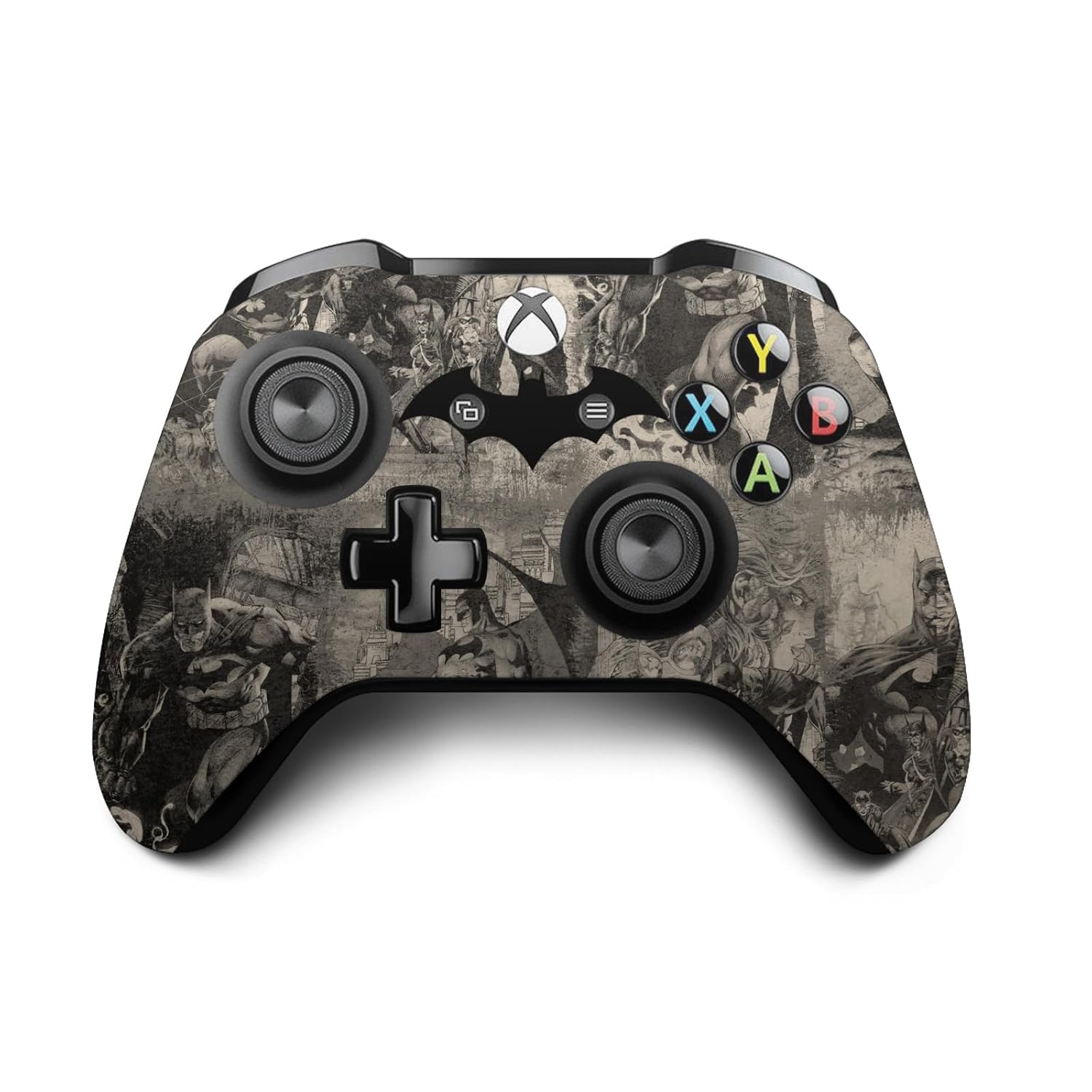 Head Case Designs Officially Licensed Batman DC Comics Collage Distressed Logos And Comic Book Vinyl Sticker Gaming Skin Decal Cover Compatible With Xbox One S Console and Controller Bundle