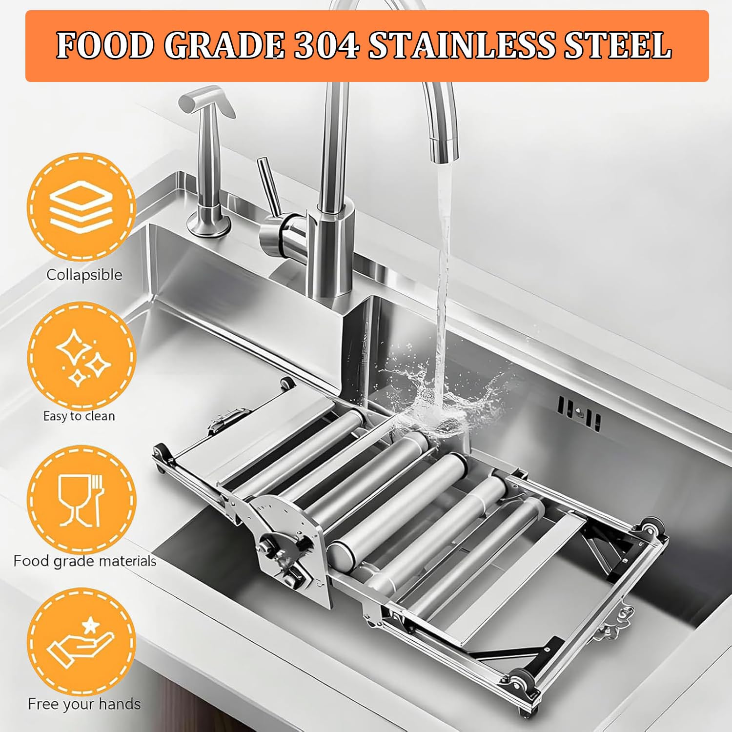 Sfogliatrice per impasto, macchina elettrica a rullo, spessore regolabile 2-30 mm, in acciaio inox per pane, marzapane, pasta sfoglia