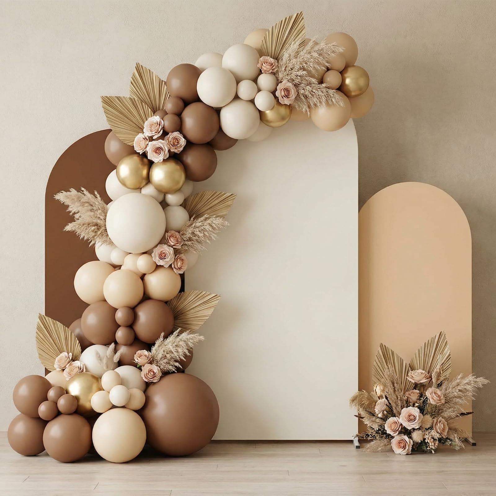 SmoothNovelty Set of 3 Wedding Arch Cover 4ft/5ft /6ft Spandex Fitted Wedding Arch Stand Covers 2 Sided Round Top Backdrop for Birthday Party Baby