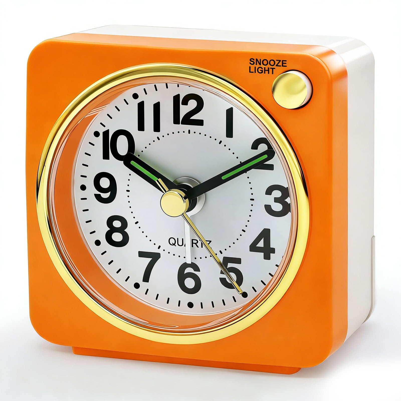 Lamisola Ultra Small Battery Analog Travel Alarm Clock, Retro Bedside Desk Clocks for Bedrooms, Vintage Home Decor for Bathroom Kichen Office Room,Orange