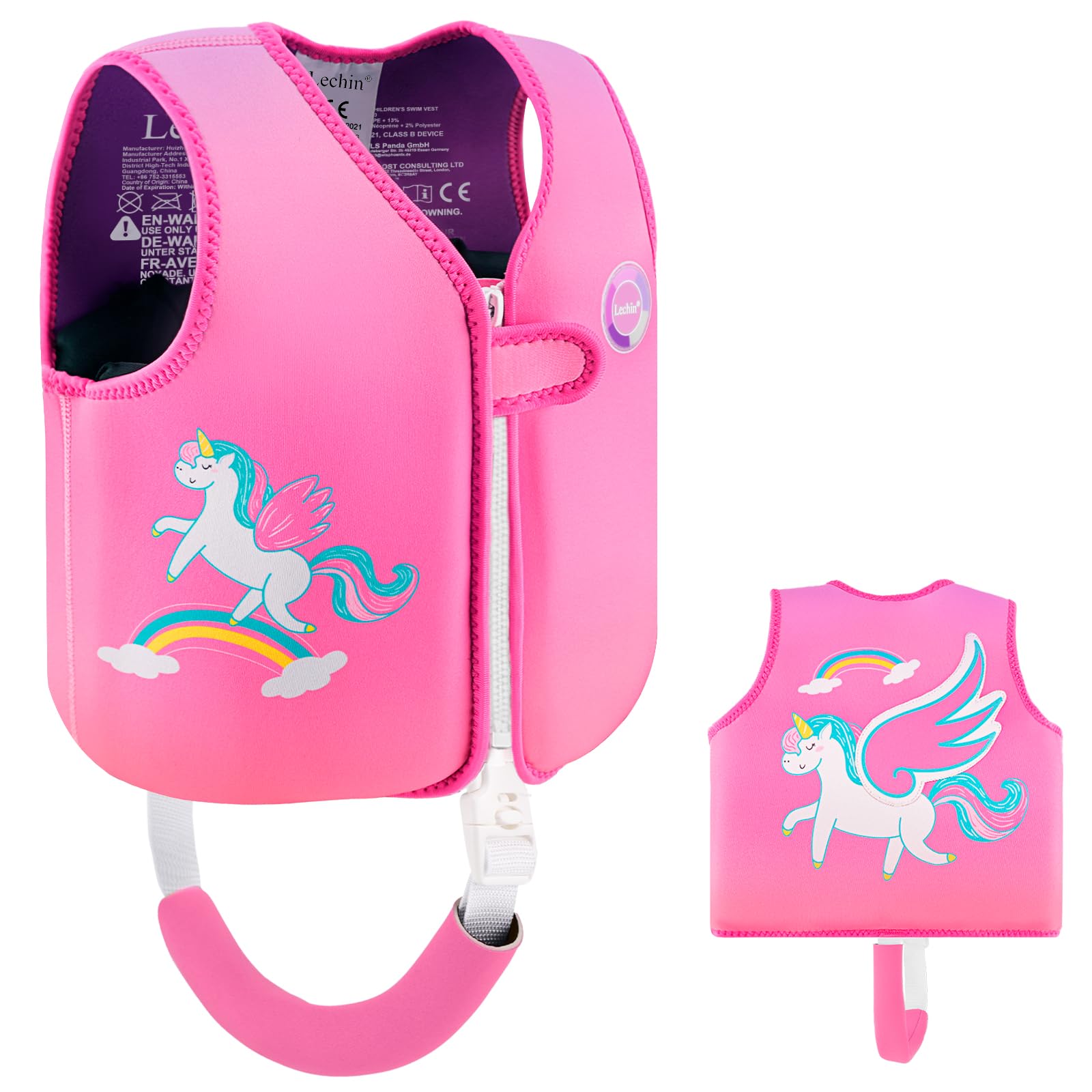 Lechin Schwimmweste Kinder Schwimmhilfe aus Neopren und EPE Hilfsweste zum Schwimmenlernen