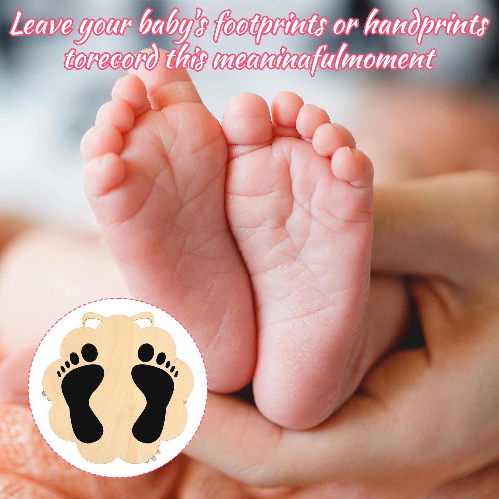 Biglietti di benvenuto per neonati in legno con scritta tedesca Nogeqi Hello World