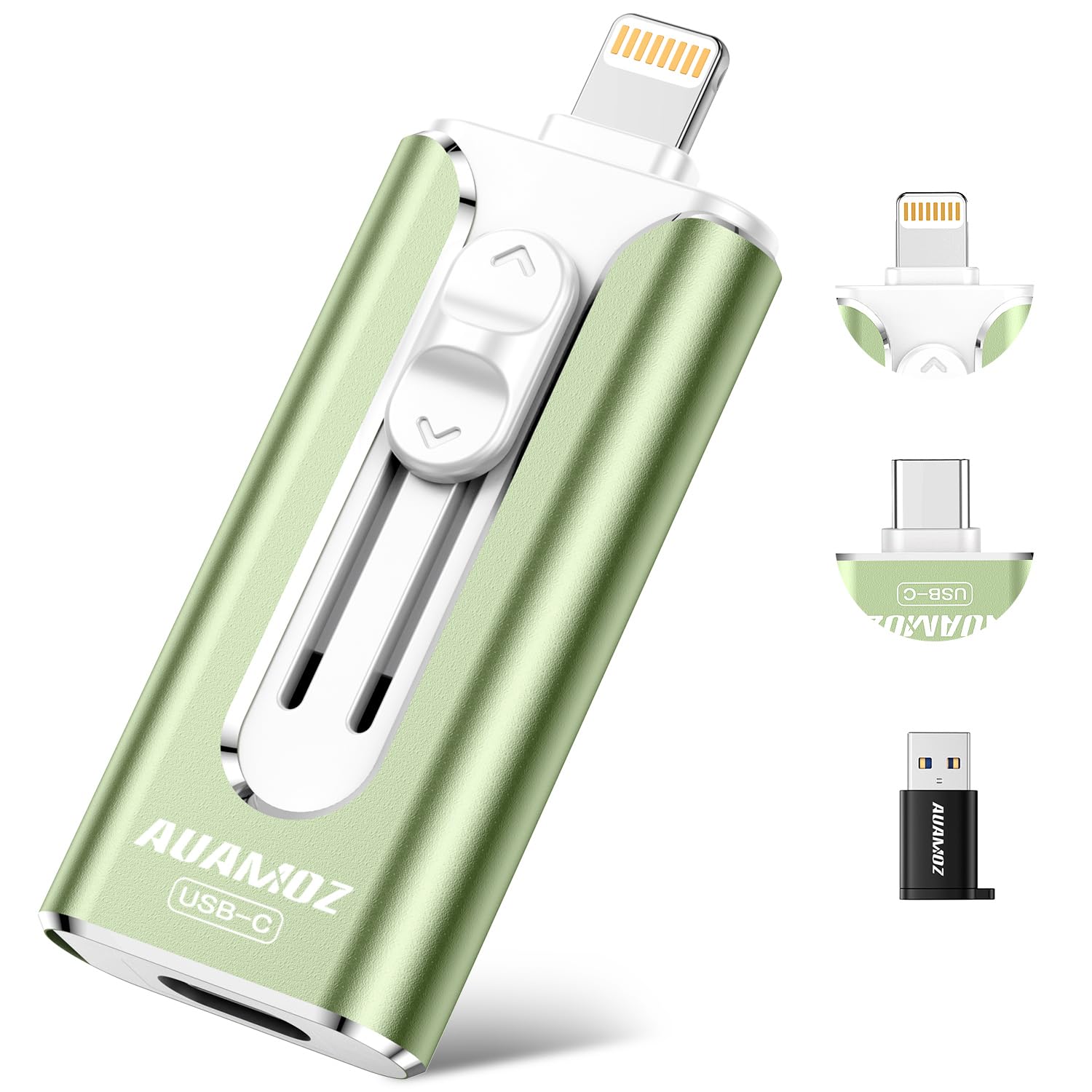 256GB Mini Dual Interface Flash Drive, Portable Memory Stick Compatible with iPhone 17/16/15/14/13/12/11, iPad, Android & PC, Easy to Save Photos, Videos & Files (Sage Green)-image-10