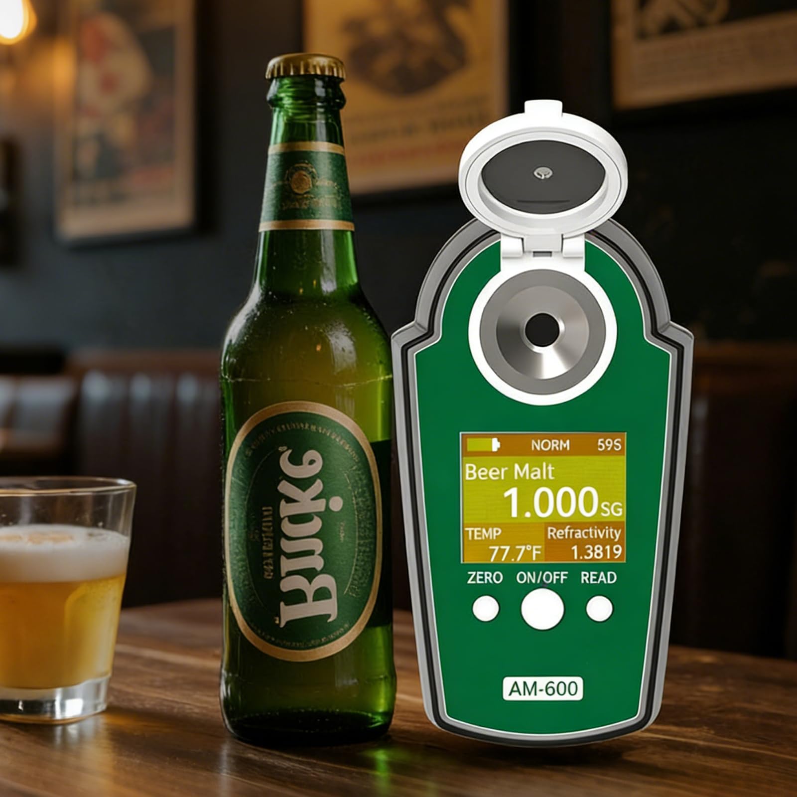 Refractómetro portátil de doble escala para elaboración de cerveza, mide Brix y gravedad específica con alta precisión