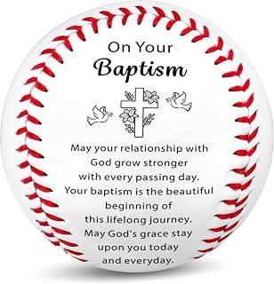 Fleure Esme Baptism Gifts for Boys Girls – Religious Baseball Keepsake with Blessing Message – Christian Baptism Gifts for Teen, Women, Men – Faith Gift for Christening, Communion – Gift Boxed