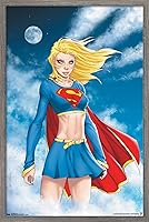 Vista 1 de Trends International DC Comics - Póster de pared de Supergirl - Nubes, 14.725 x 22.375 pulgadas, versión enmarcada de madera de granero