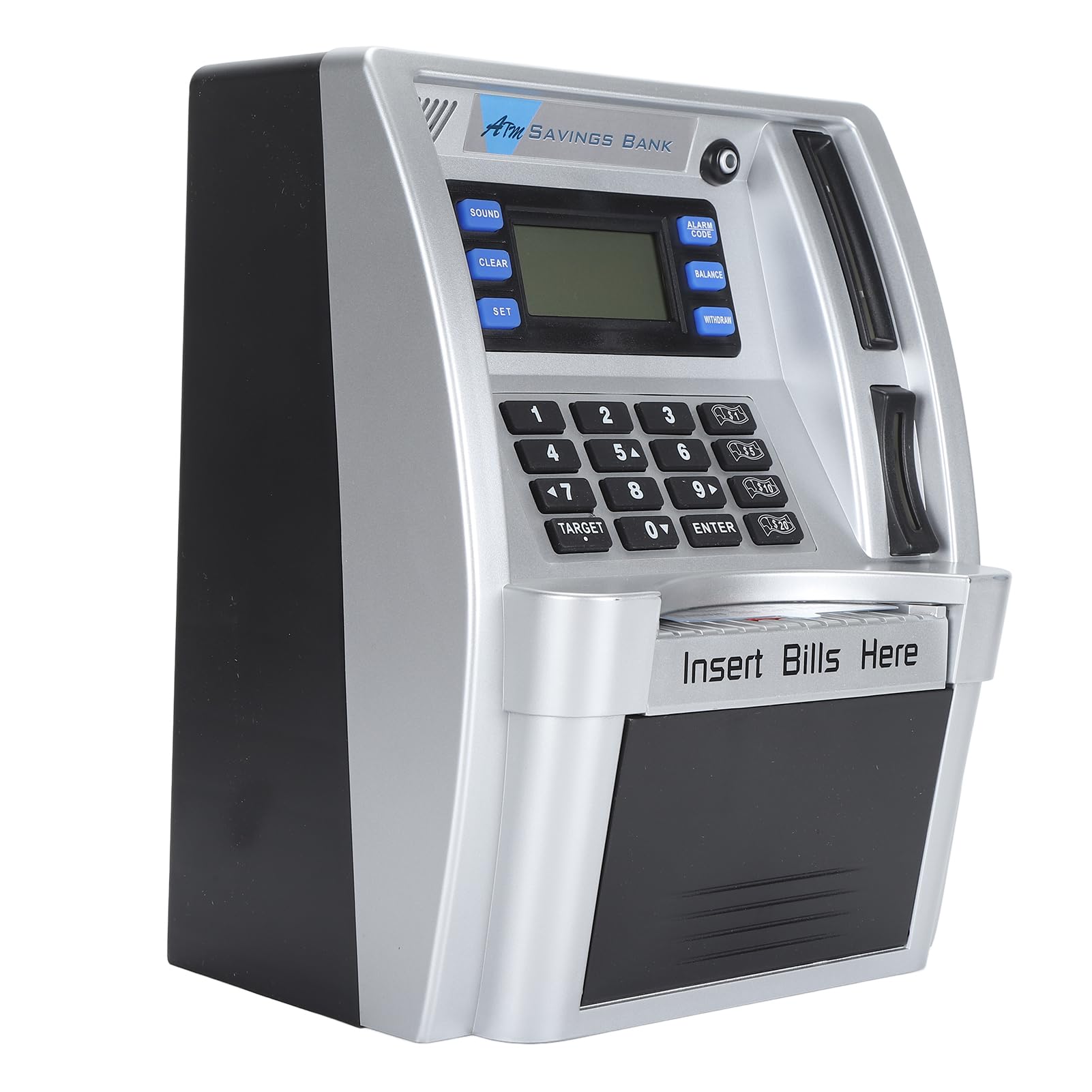 TOPINCN Tirelire ATM électronique, Boîte d'argent Protégée par Mot de Passe avec écran LCD, Boîte D'économie de Factures à Défilement Automatique Créative pour Enfants Adultes Décor de