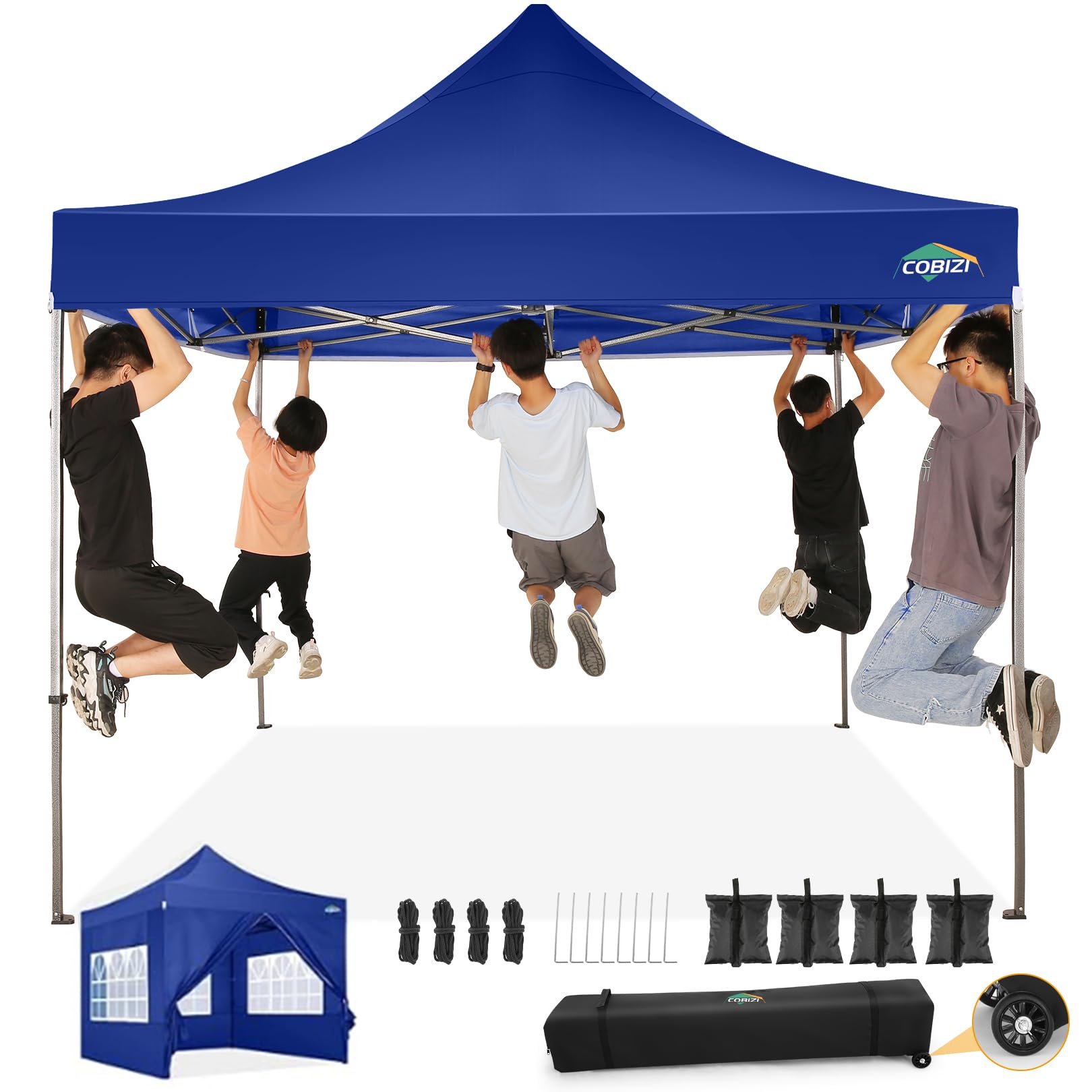COBIZI 10x10 Heavy Duty Pop up Canopy Tent with Sidewalls Commercial Canopy