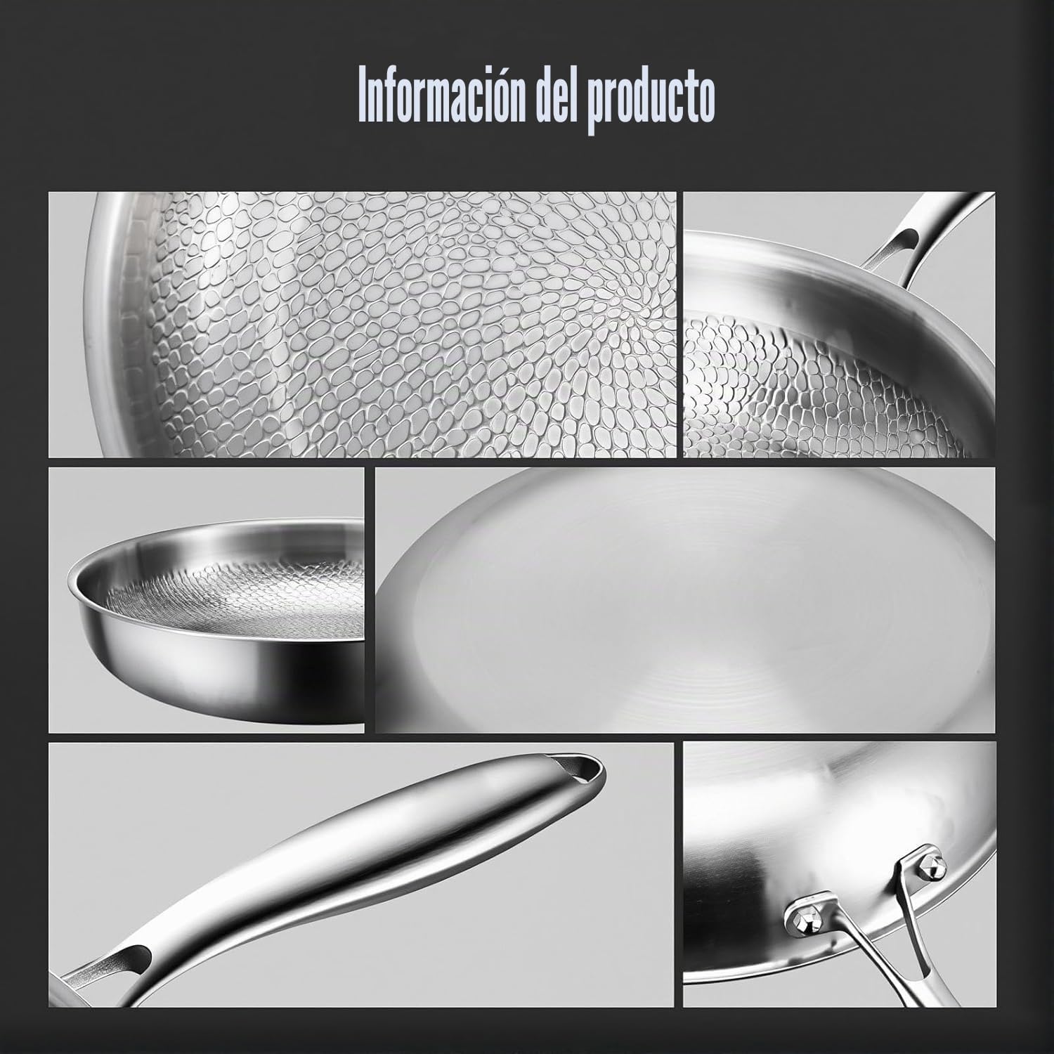 Titanium Pan Pro con tapa, sartenes Nutri de titanio antiadherentes duraderas, resistentes a los arañazos, sartenes de titanio para cocinar antiadherentes, compatible con todas las cocinas (L)
