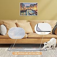 Vista 5 de Tablero de rompecabezas, alfombrilla portátil para rompecabezas con cubierta a prueba de polvo para almacenamiento de rompecabezas, 30.8 x 22