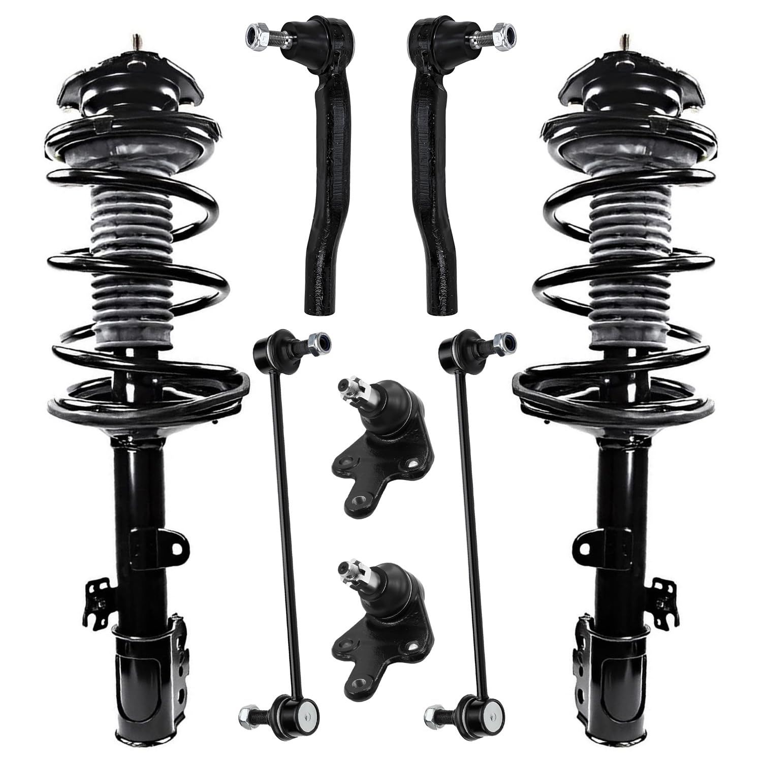 Detroit Axle - AWD 8pc Front Struts Kit for 2011-2014 Toyota Sienna