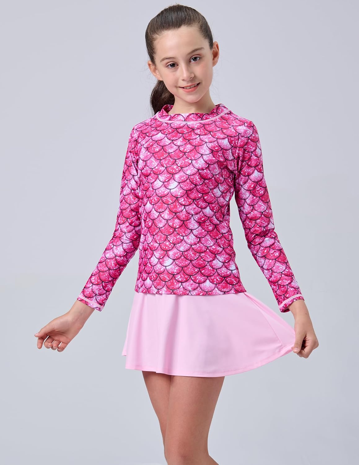 Liberty Pro 2 Pack: Girls Rash Guard Two Piece Bathing Suit Long Sleeve Swimsuit - Toddler Swimwear with Skirts Shorts 3T-12Y