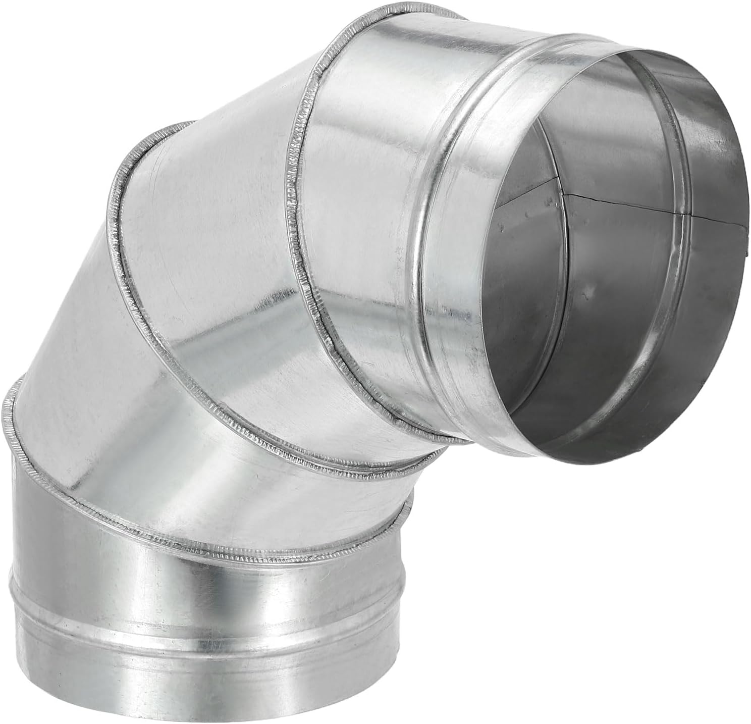 PATIKIL 8" OD 90 Degree Elbow Duct Pipe Connector, HVAC Ventilation Chimney Flue Tube Connector Galvanized Iron Adapter for Vent Exhaust Stovepipe