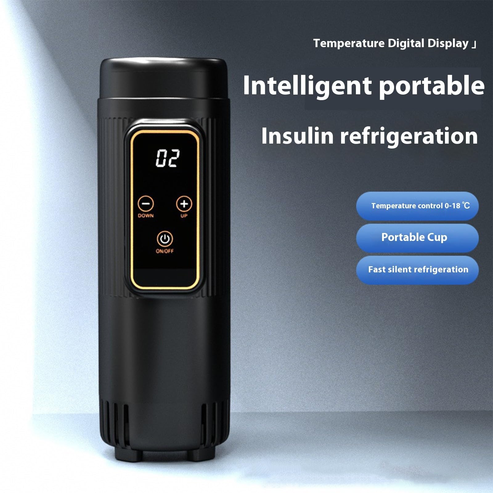 Nasfacbve Coolers Travel Case Pen Coolers Digital Temperature Display Fridge Type-C Rechargeable